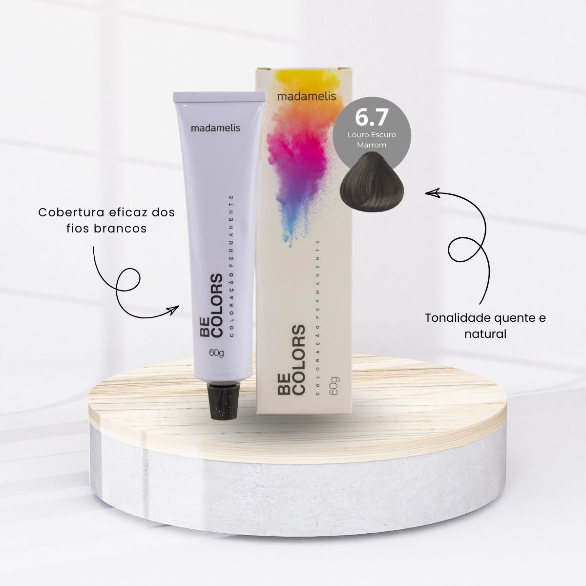 Coloração Madamelis Be Colors Louro Escuro Marrom 6.7 60 g