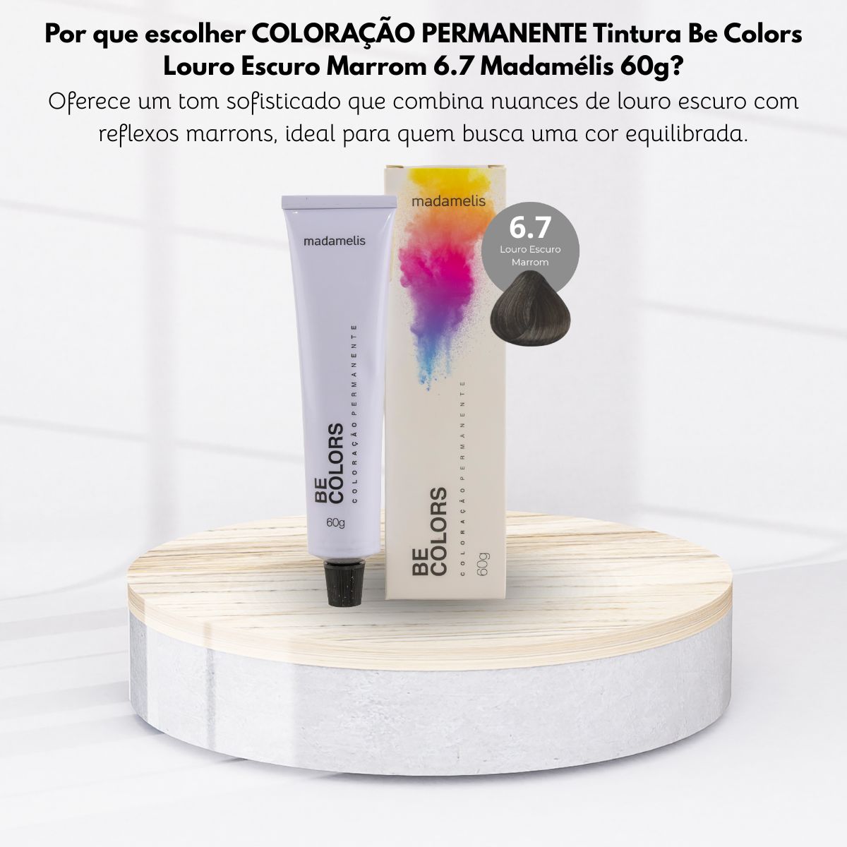Coloração Madamelis Be Colors Louro Escuro Marrom 6.7 60 g