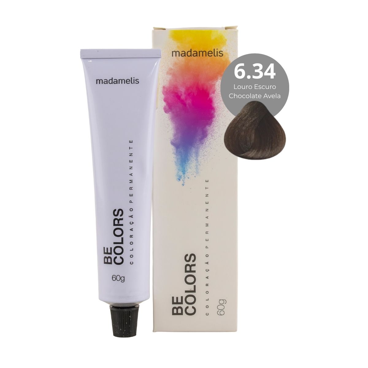 Coloração Madamelis Be Colors Louro Escuro Chocolate Avelã 6.34 60 g