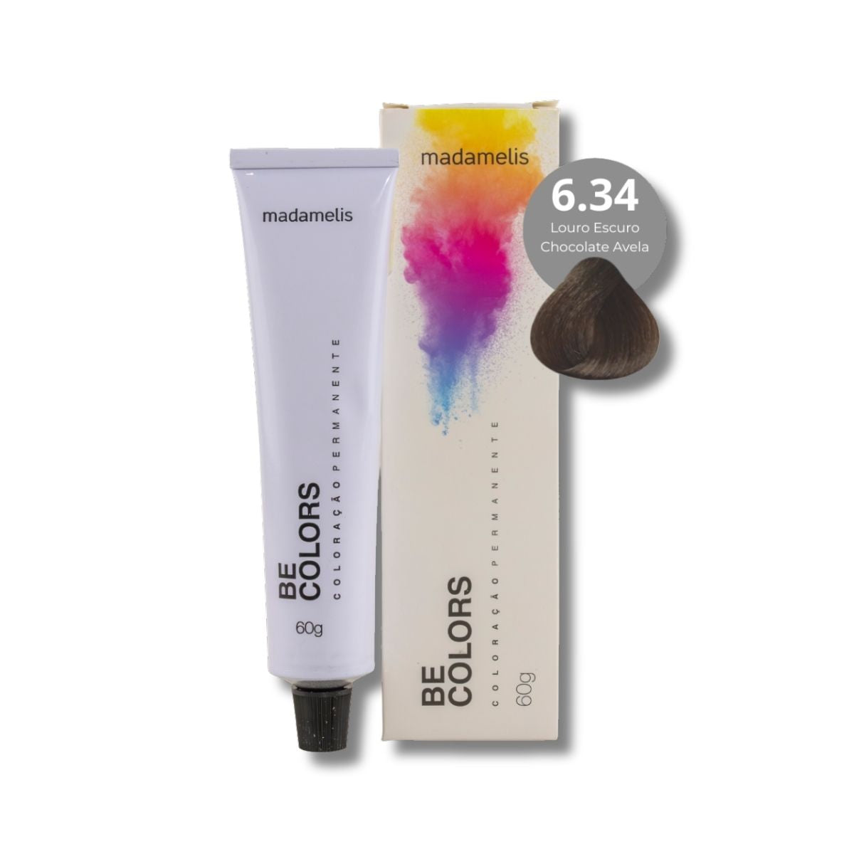 Coloração Madamelis Be Colors Louro Escuro Chocolate Avelã 6.34 60 g