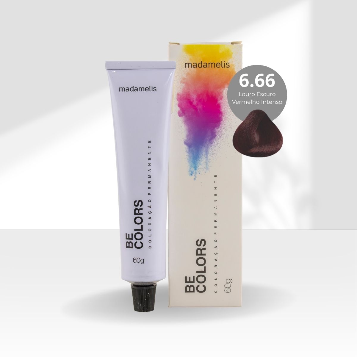 Coloração Madamelis Be Colors Louro Escuro Vermelho Intenso 6.66 60 g