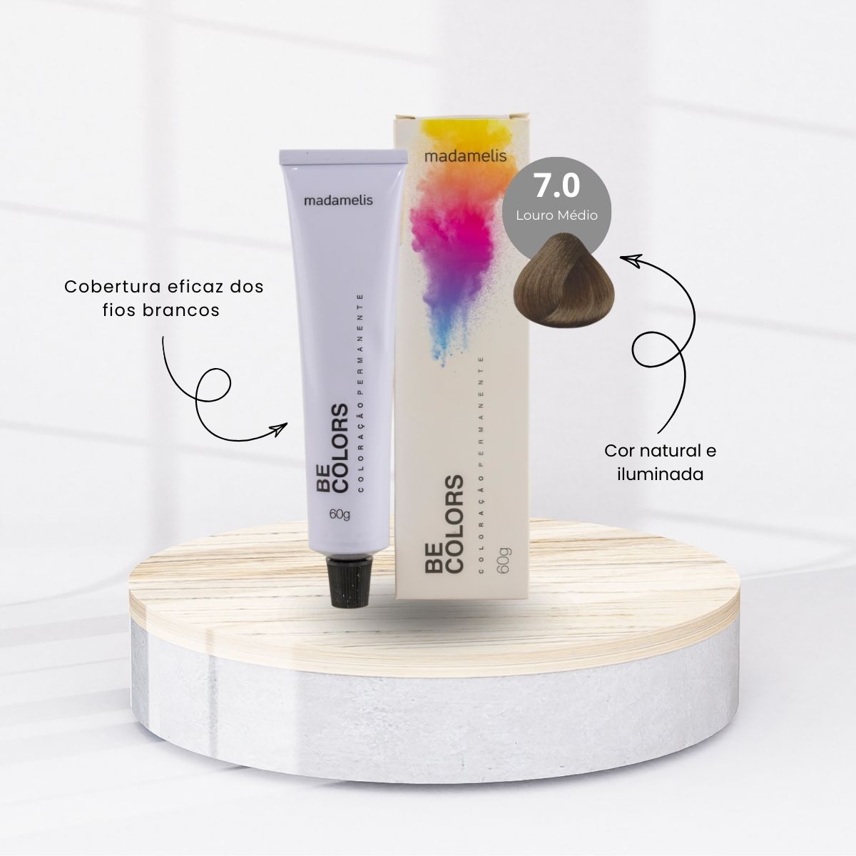Coloração Madamelis Be Colors Louro Médio 7.0 60 g
