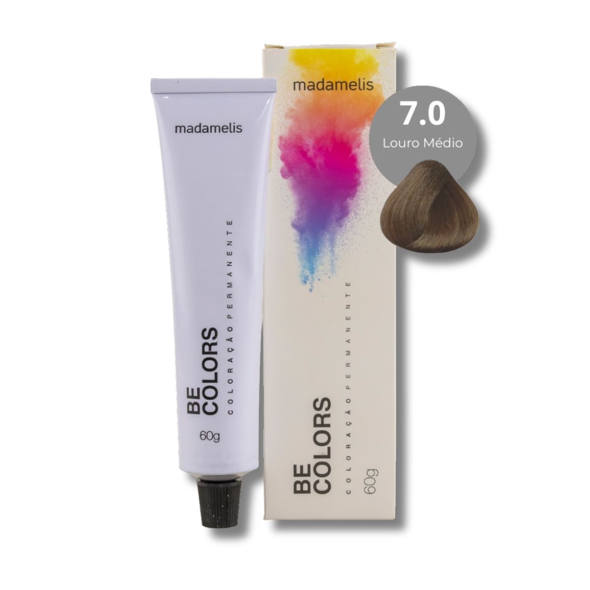 Coloração Madamelis Be Colors Louro Médio 7.0 60 g