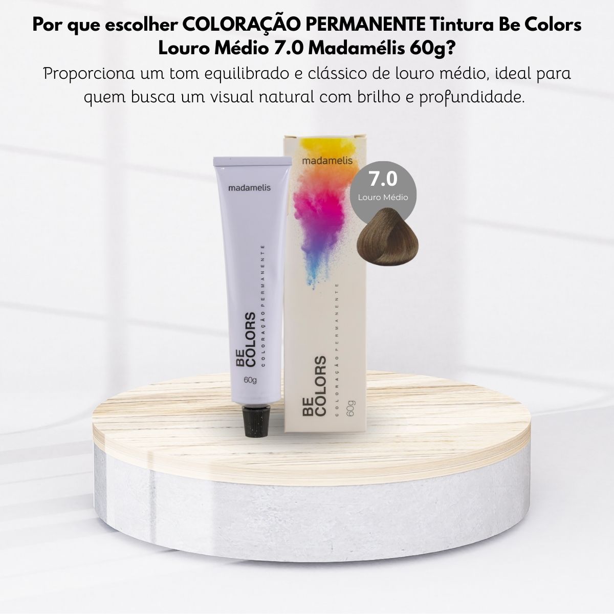 Coloração Madamelis Be Colors Louro Médio 7.0 60 g