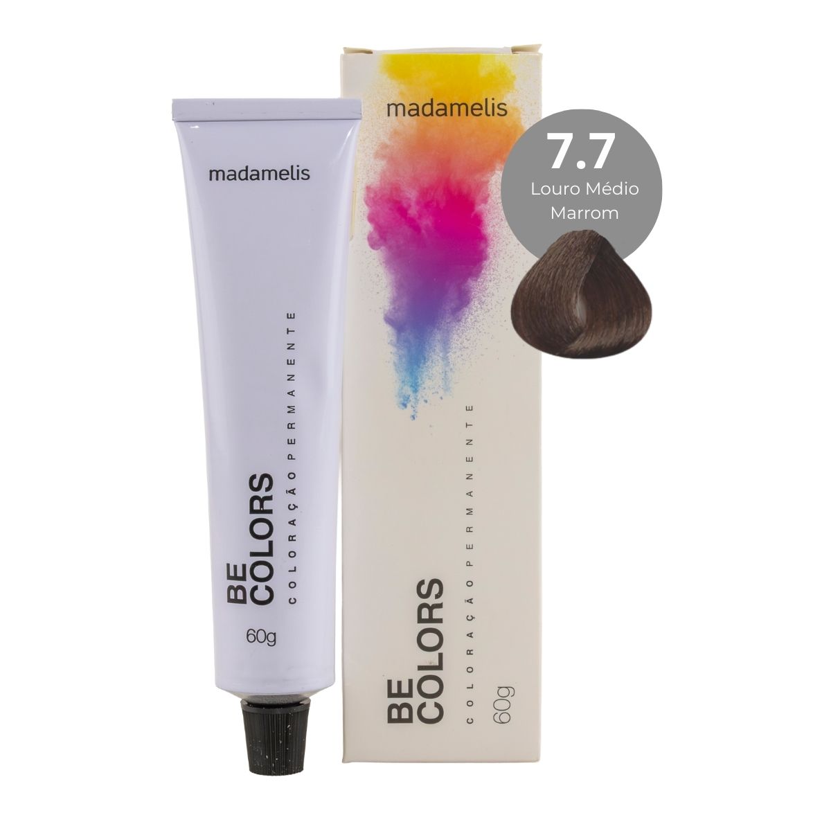 Coloração Madamelis Be Colors Louro Médio Marrom 7.7 60 g