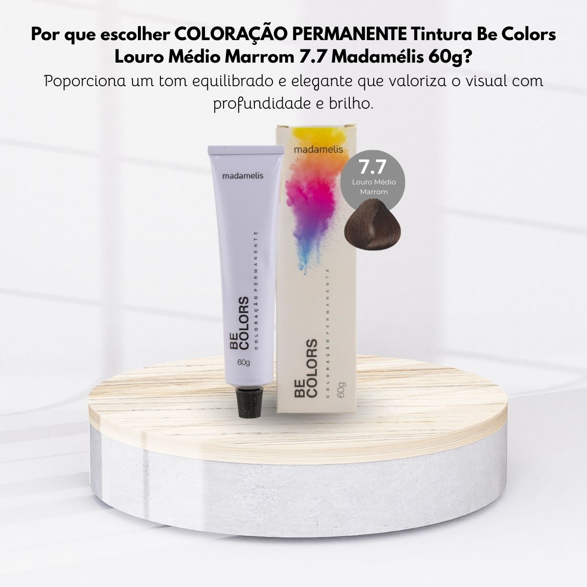 Coloração Madamelis Be Colors Louro Médio Marrom 7.7 60 g