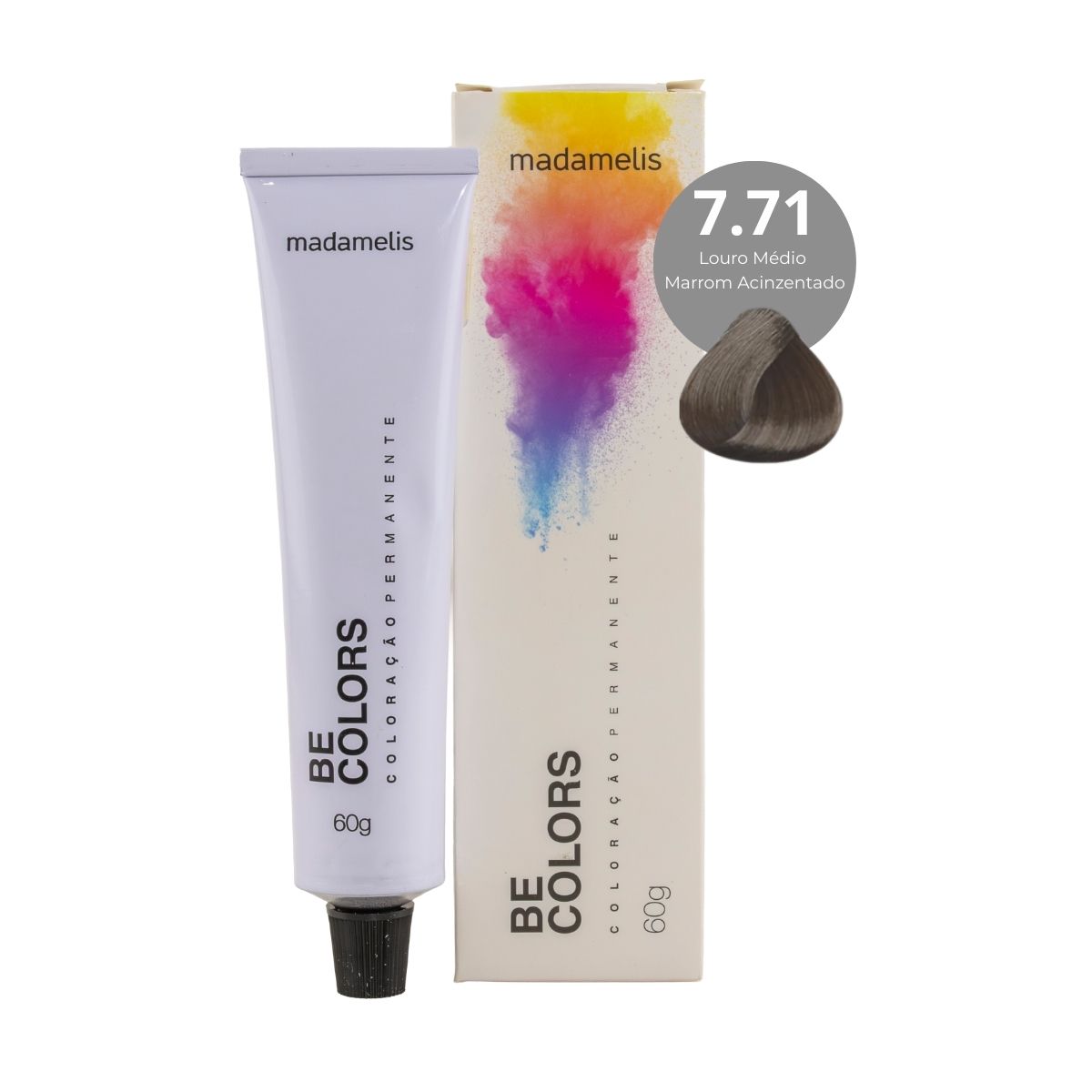 Coloração Madamelis Be Colors Louro Médio Marrom Acinzentado 7.71 60 g
