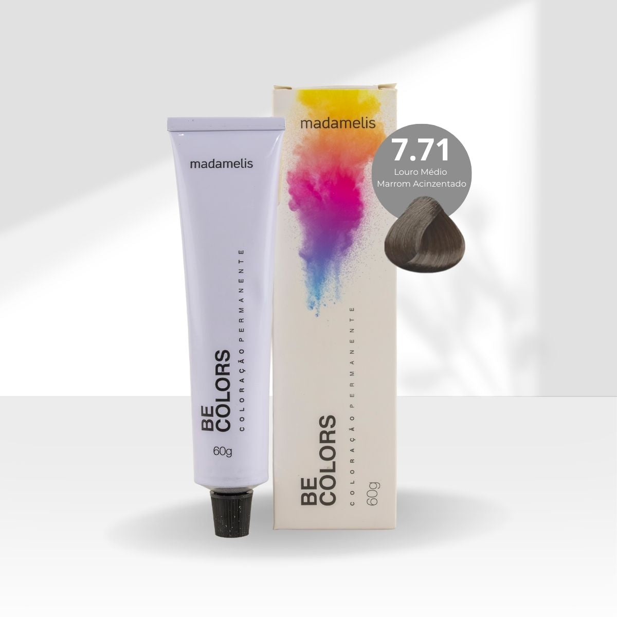 Coloração Madamelis Be Colors Louro Médio Marrom Acinzentado 7.71 60 g