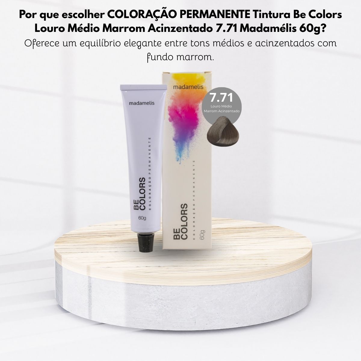 Coloração Madamelis Be Colors Louro Médio Marrom Acinzentado 7.71 60 g