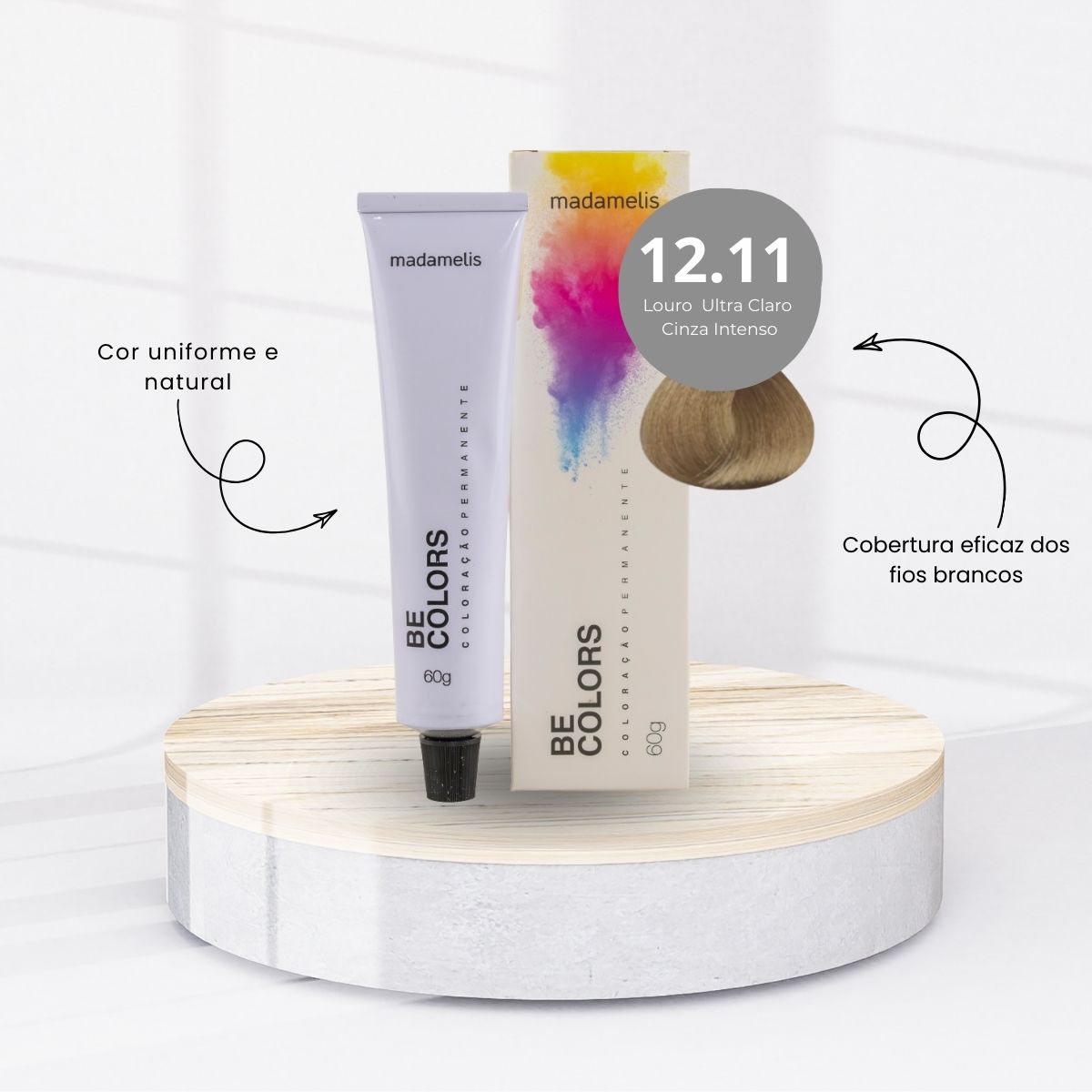 Coloração Madamelis Be Colors Louro Claro 8.0 60 g