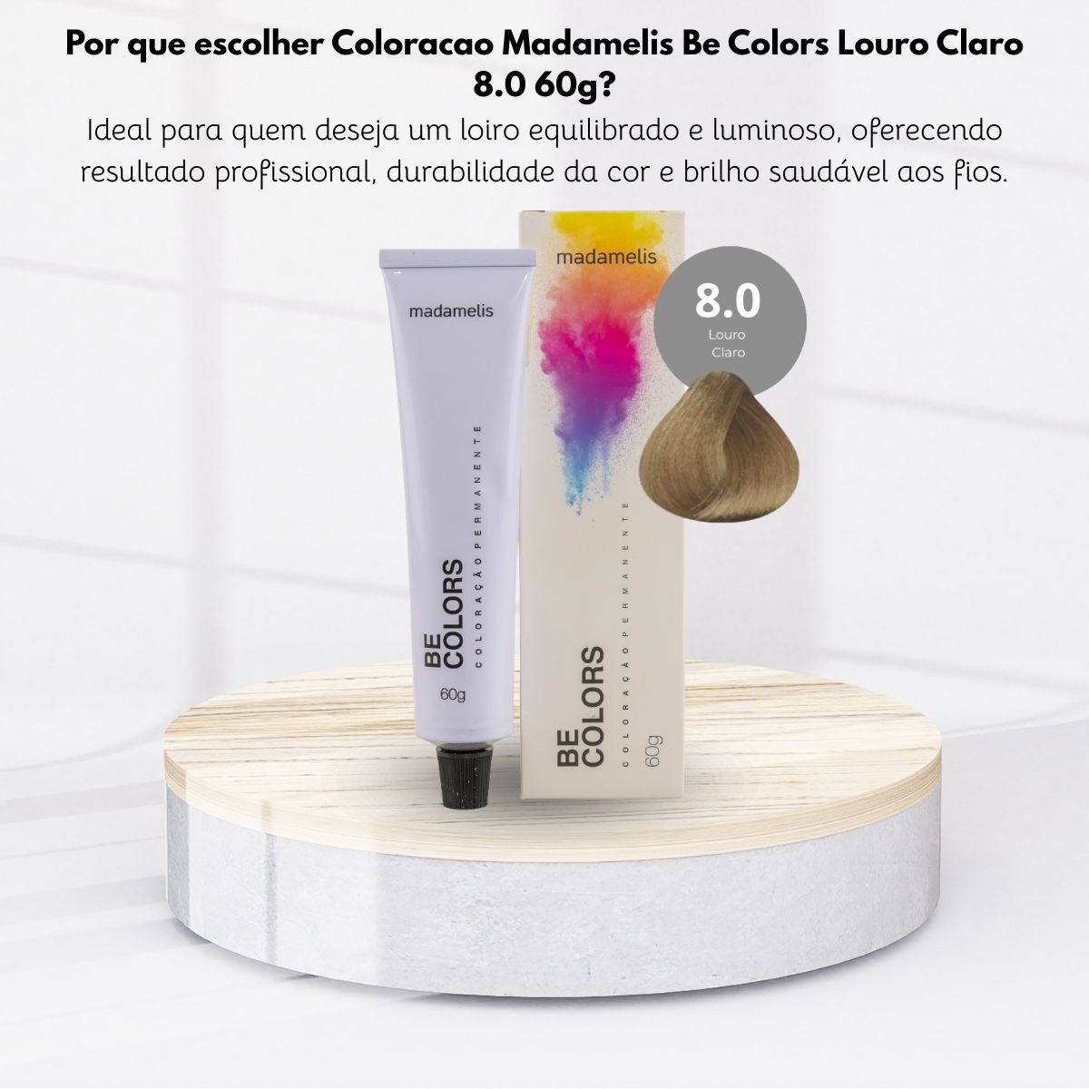 Coloração Madamelis Be Colors Louro Claro 8.0 60 g