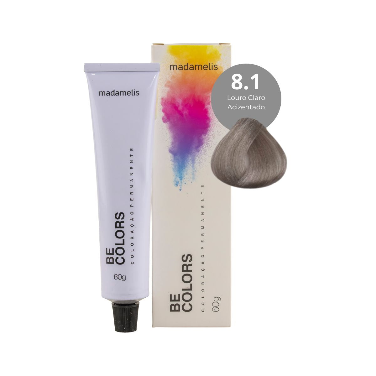 Coloração Madamelis Be Colors Louro Claro Acinzentado 8.1 60 g