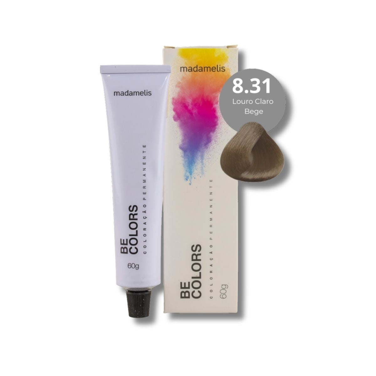 Coloração Madamelis Be Colors Louro Claro Bege 8.31 60 g