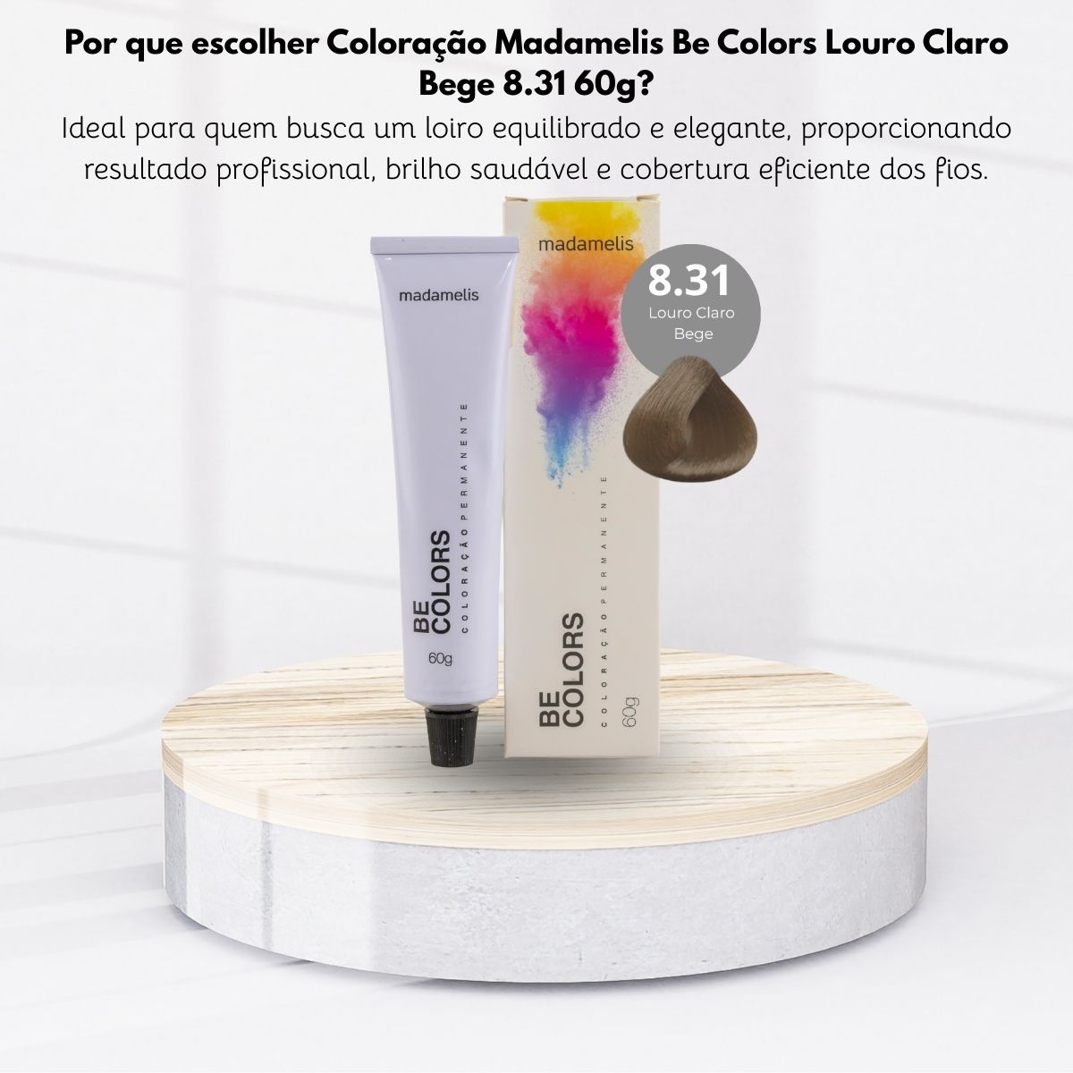 Coloração Madamelis Be Colors Louro Claro Bege 8.31 60 g
