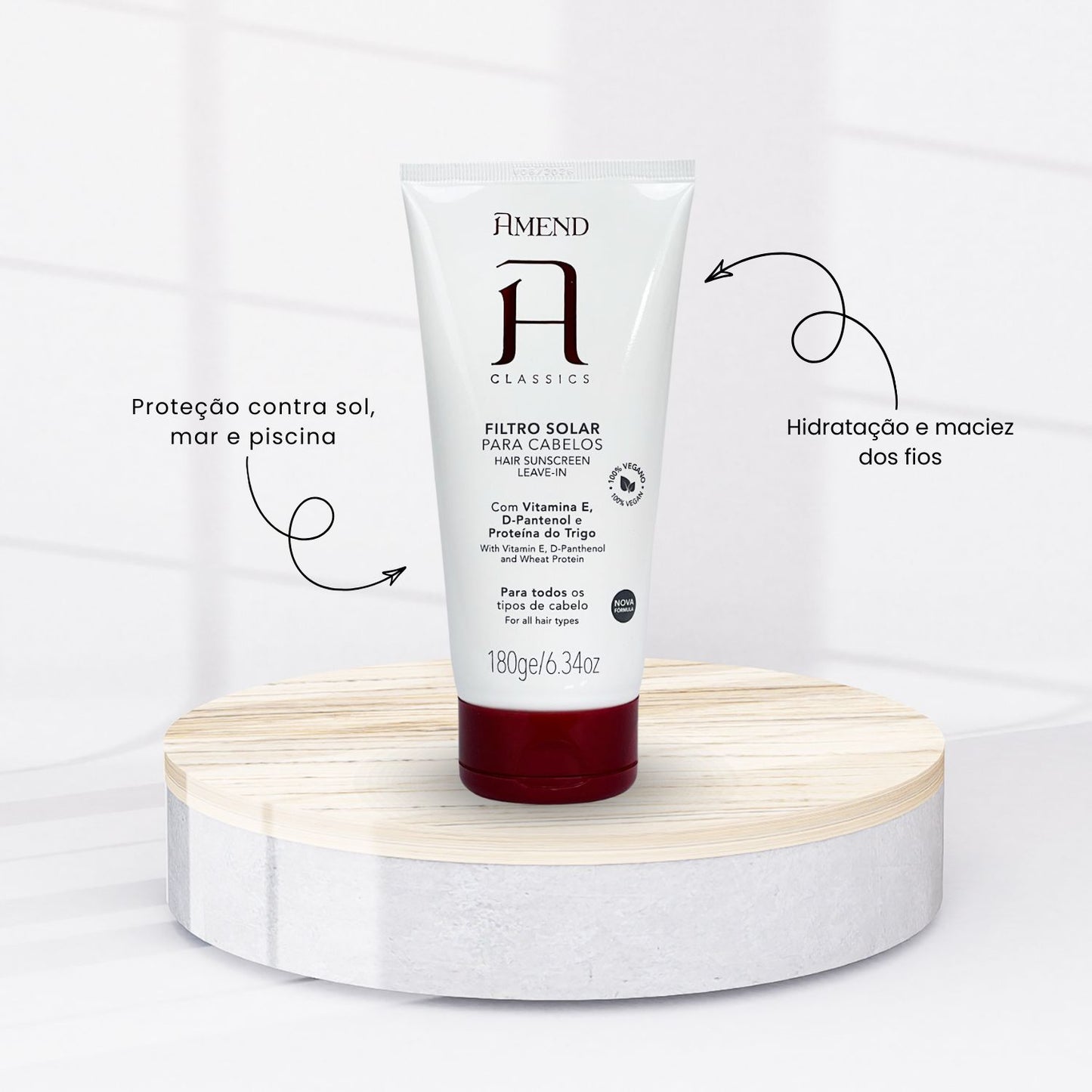 Filtro Solar Capilar Amend Proteção Solar Hidratante cabelos 180 g