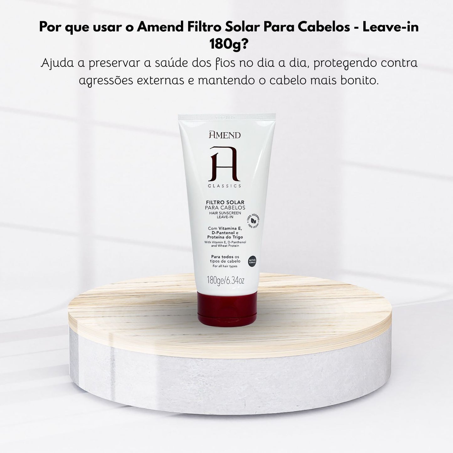 Filtro Solar Capilar Amend Proteção Solar Hidratante cabelos 180 g