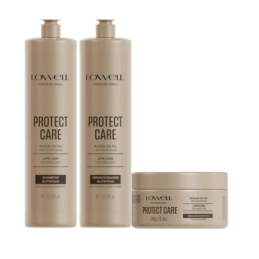 Kit Shampoo Condicionador Máscara Lowell Protect Care Salon Duo