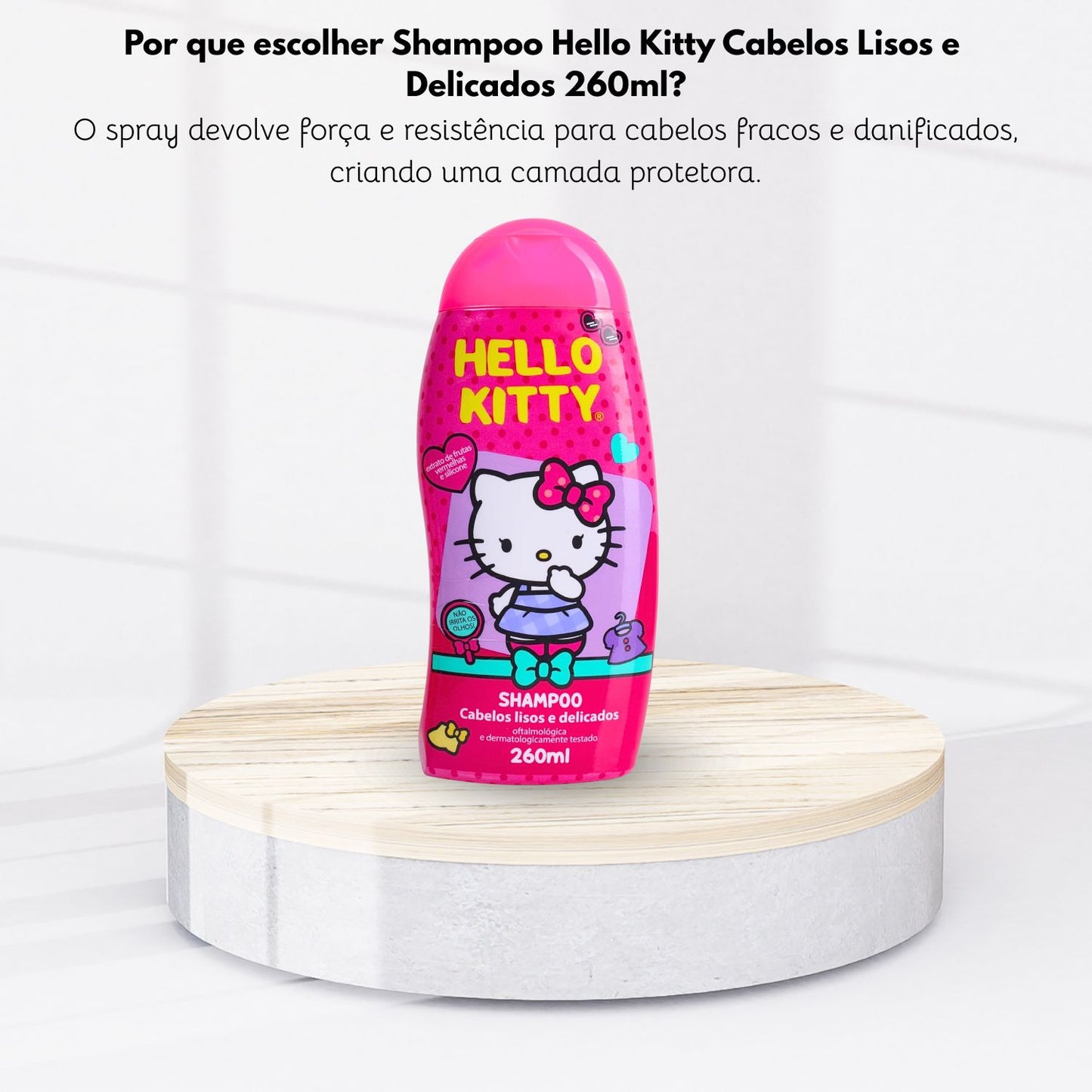 Shampoo Cia da Natureza Cabelos Lisos e Delicados Hello Kitty 260 ml