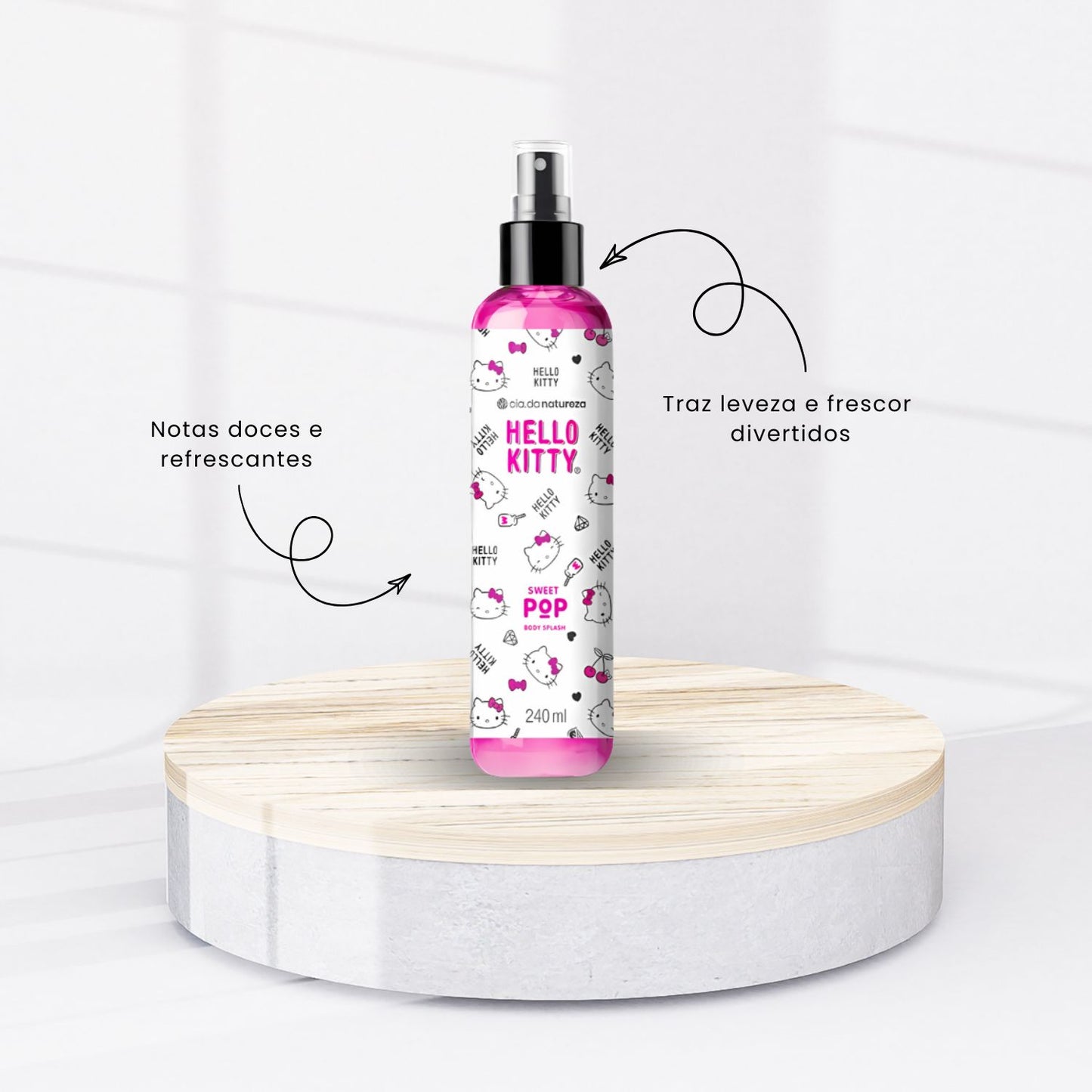 Kit Cia da Natureza Hello Kitty Sweet Pop Body Splash + Desodorante Hidratante