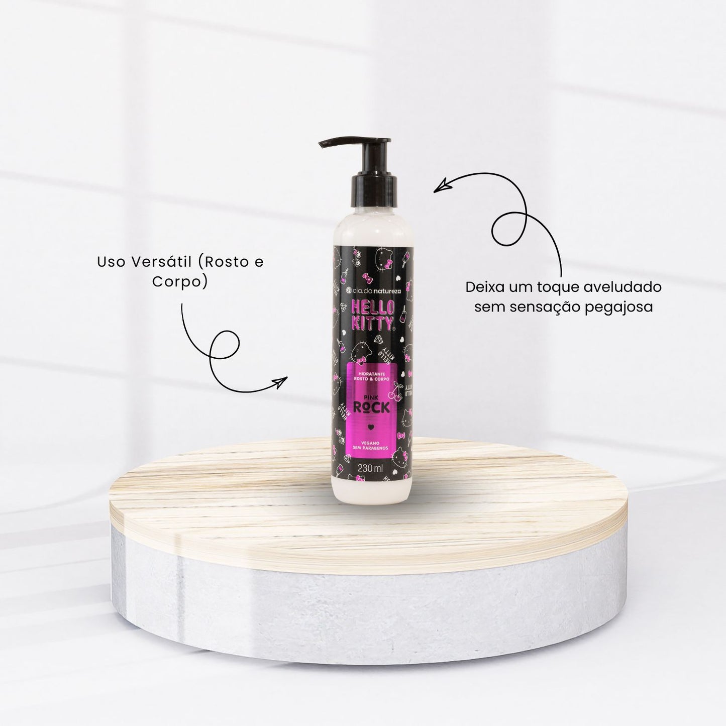 Kit Cia da Natureza Hello Kitty Pink Rock Body Splash + Desodorante Hidratante