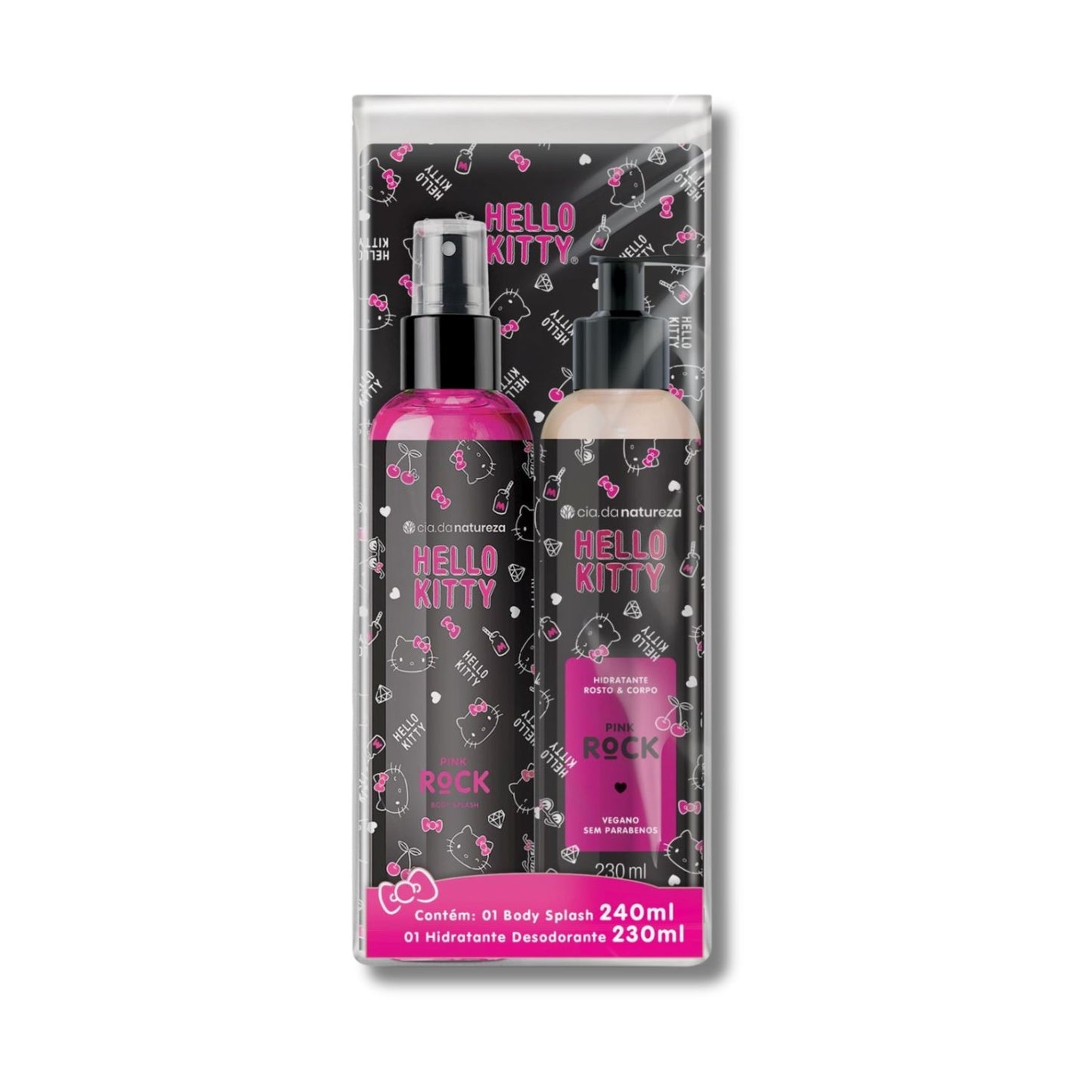 Kit Cia da Natureza Hello Kitty Pink Rock Body Splash + Desodorante Hidratante