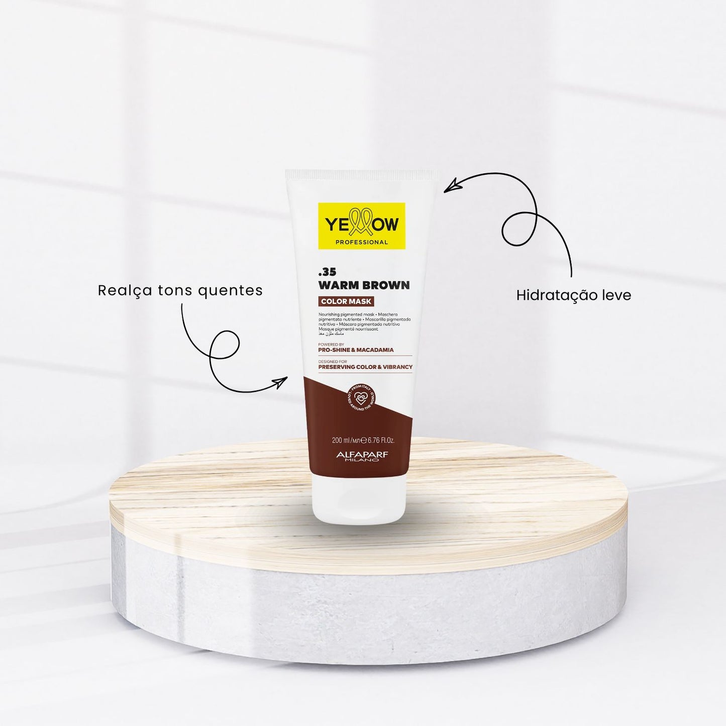 Mascara Yellow Professional Color Mask .35 Warm Browm 200 ml