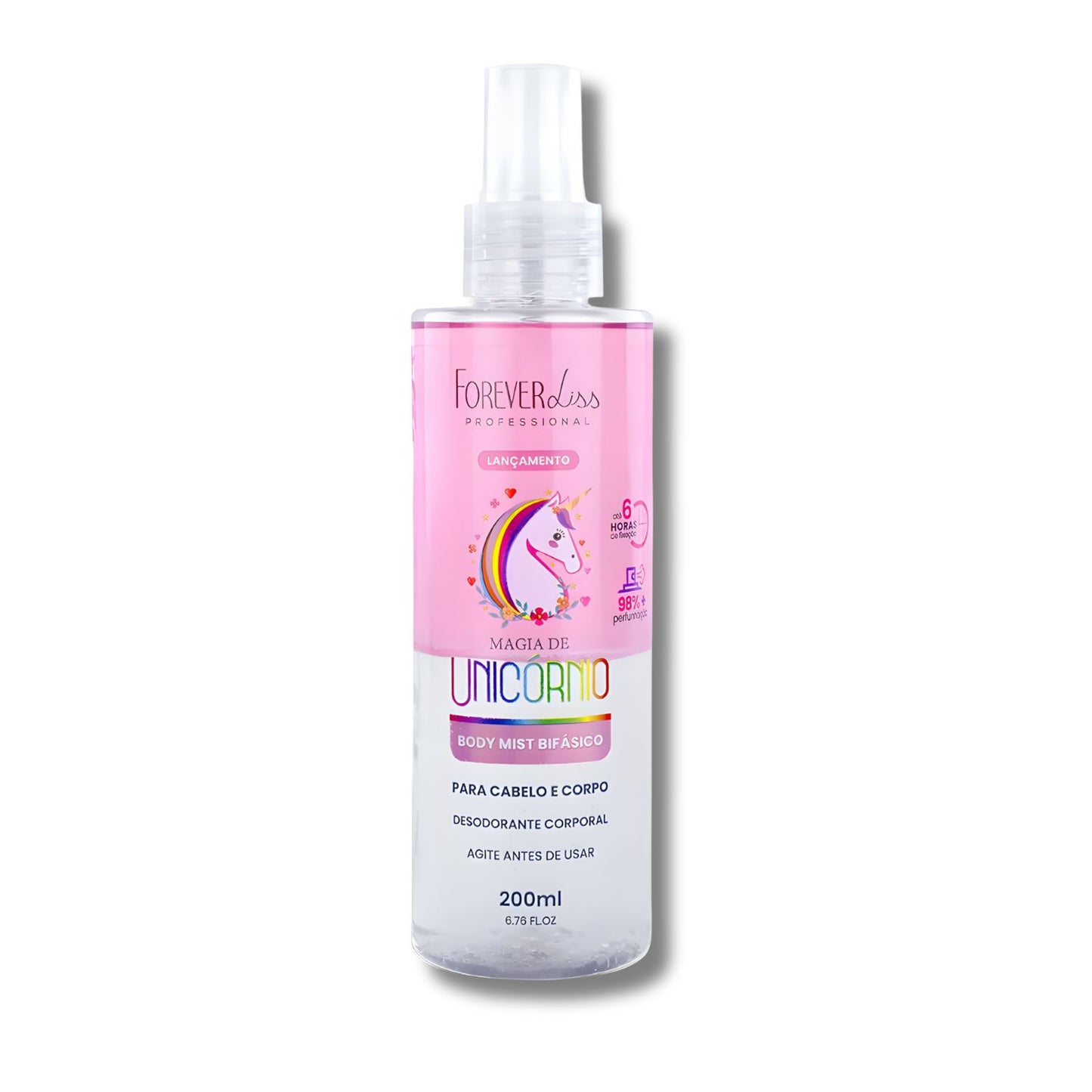 Body Mist Forever Liss Magia de Unicórnio Bifásico Corporal 200 ml
