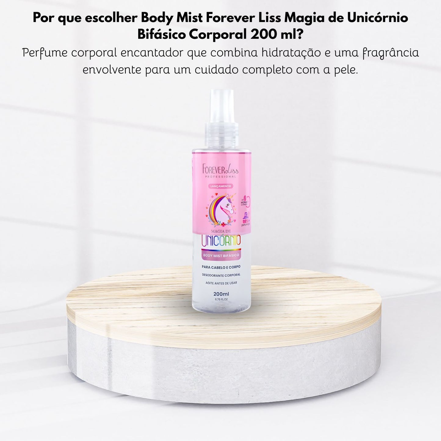 Body Mist Forever Liss Magia de Unicórnio Bifásico Corporal 200 ml