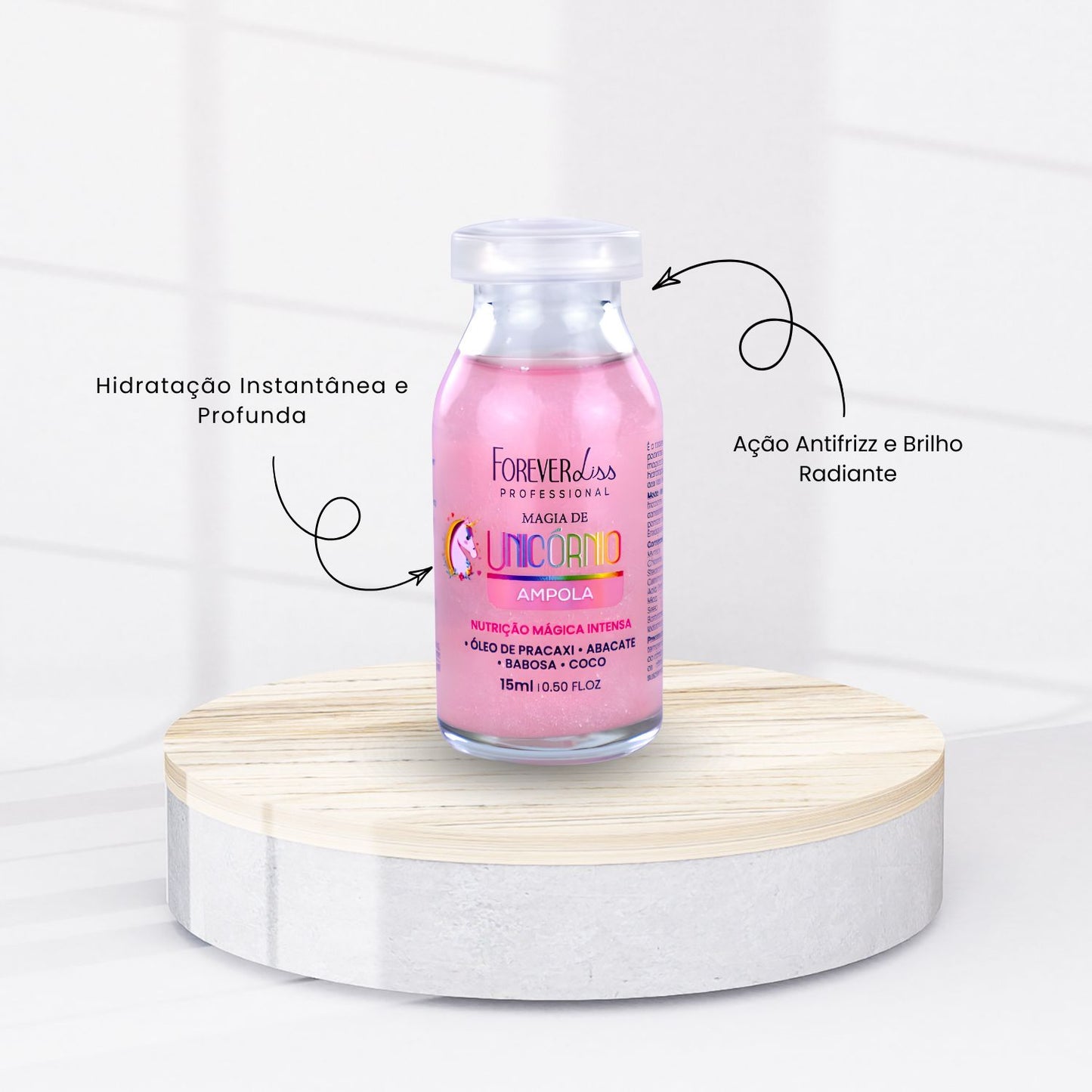 Ampola Forever Liss Magia de Unicórnio Hidratação Intensiva 15 ml