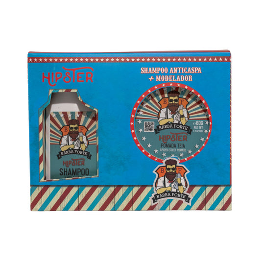 Kit Shampoo Anticaspa + Pomada Teia Barba Forte Hipster
