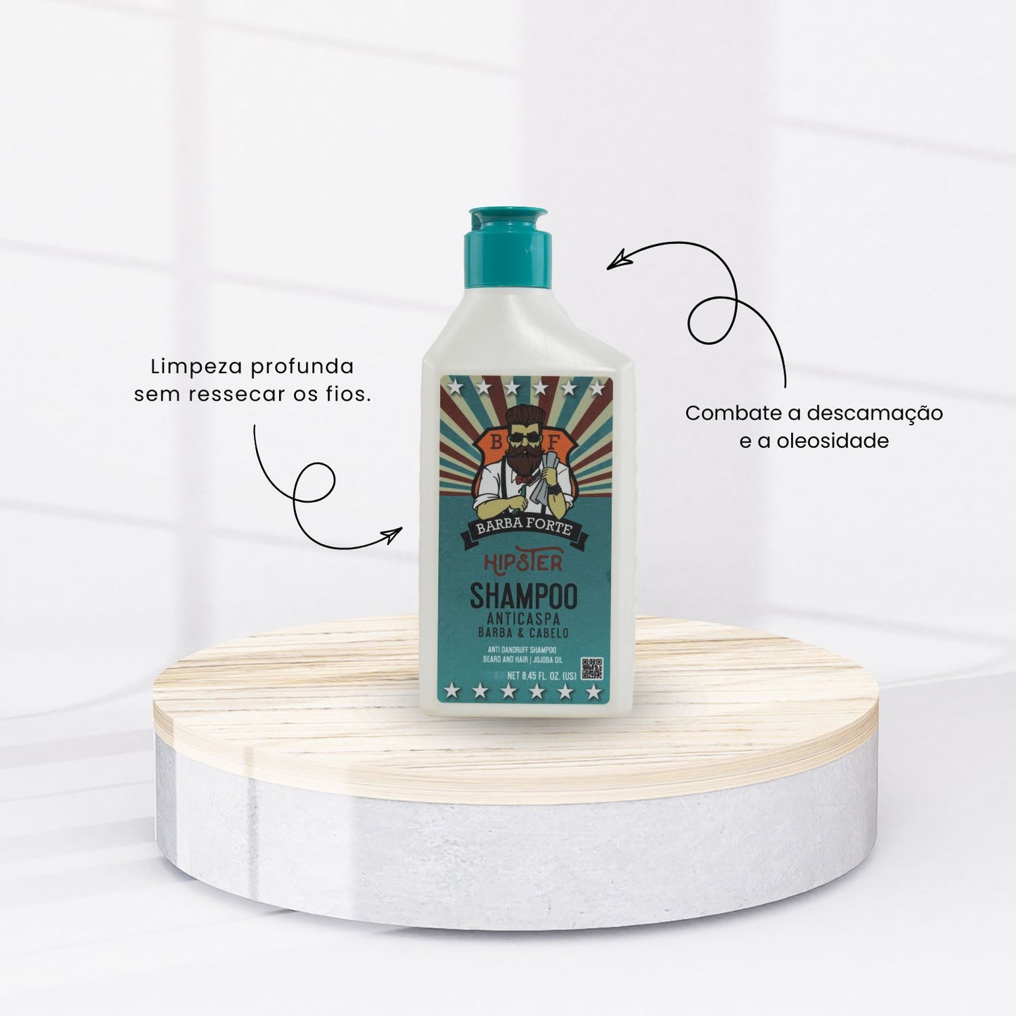 Kit Shampoo Anticaspa + Pomada Teia Barba Forte Hipster