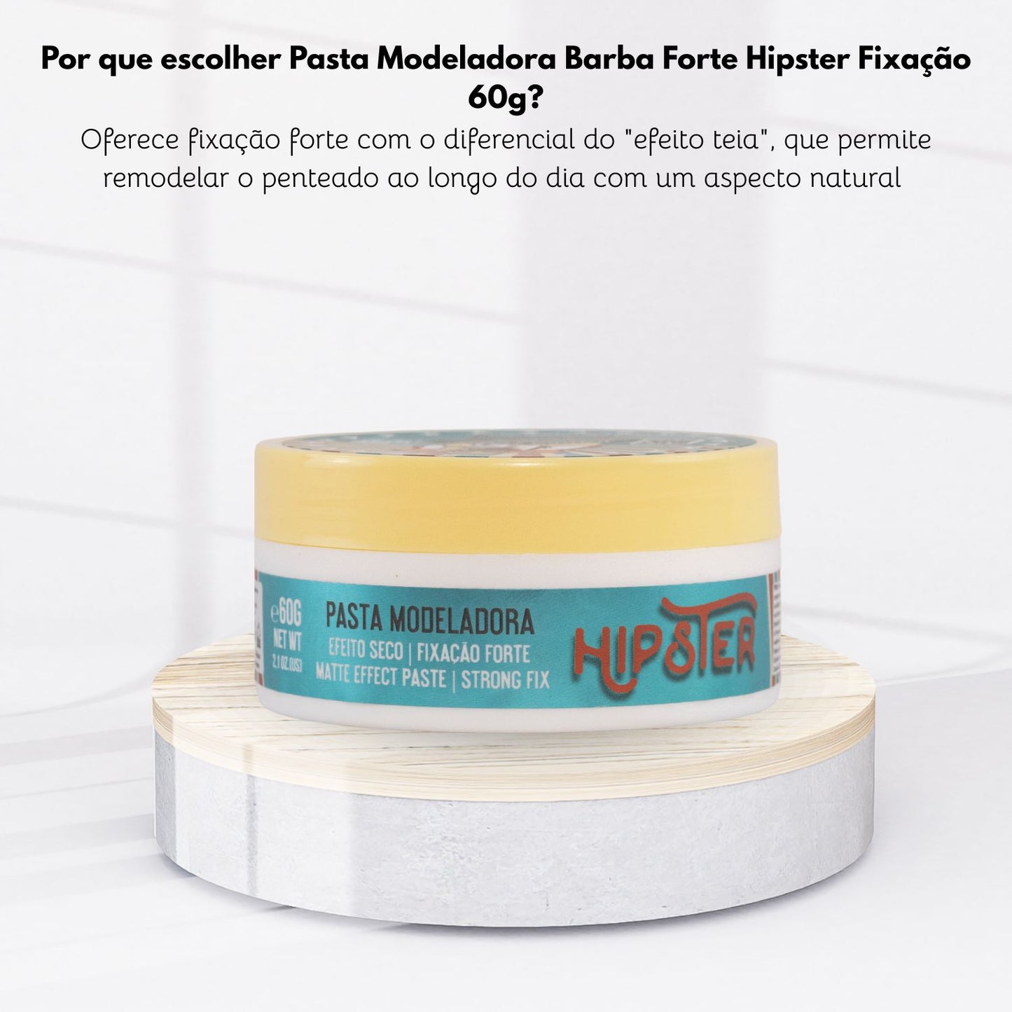 Pasta Modeladora Barba Forte Hipster Fixação 60 g