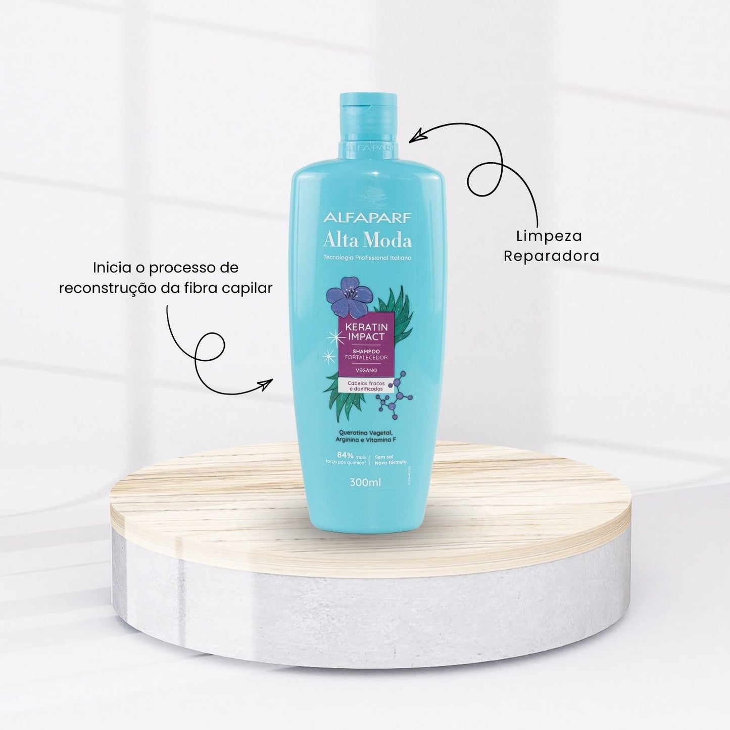Shampoo Alfaparf Alta Moda Keratin Impact Reconstrução 300 ml