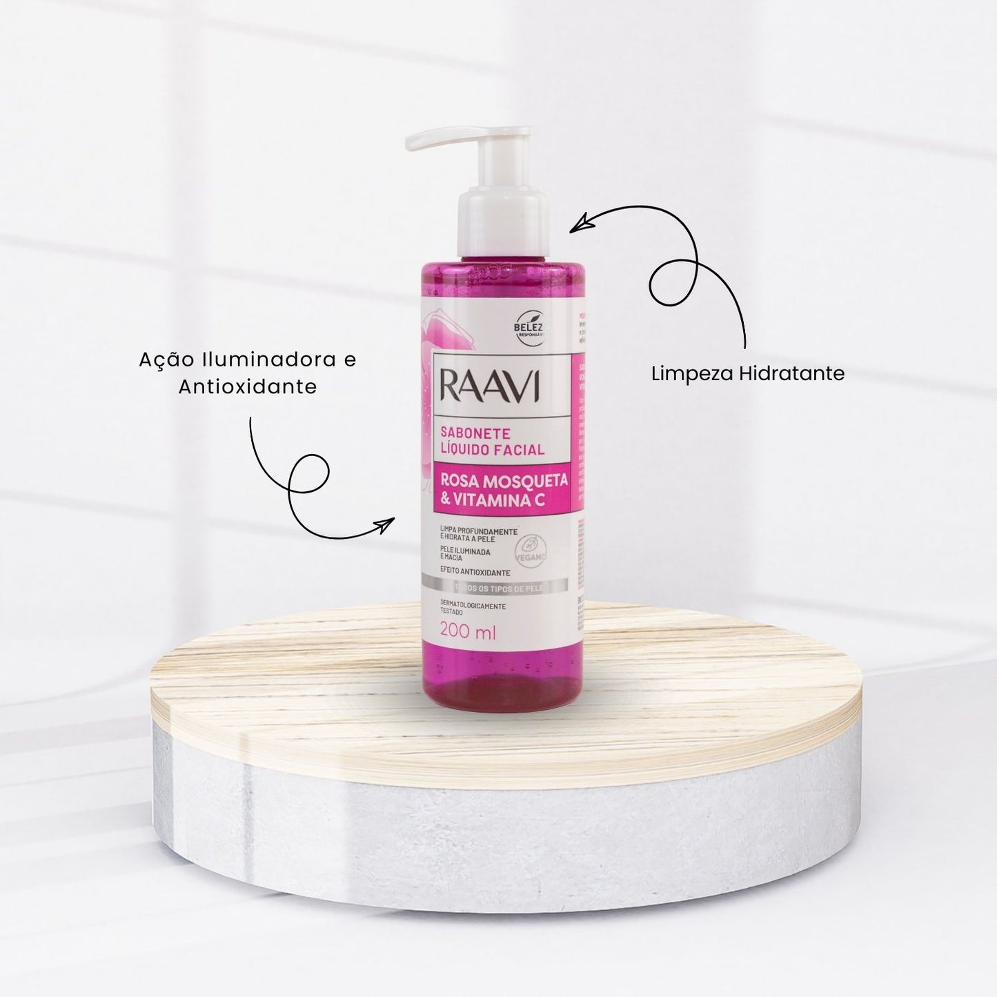 Sabonete Facial Raavi Rosa Mosqueta Vitamina C 200 ml