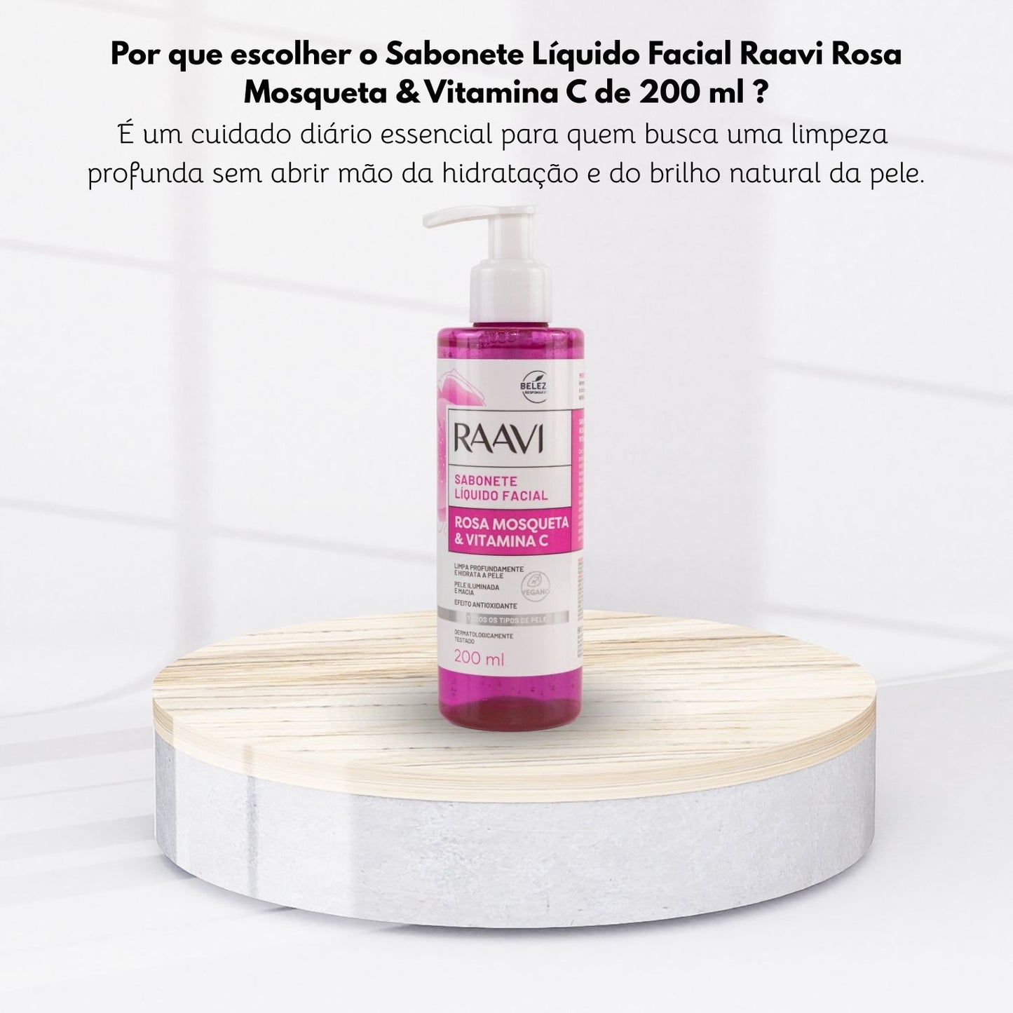 Sabonete Facial Raavi Rosa Mosqueta Vitamina C 200 ml
