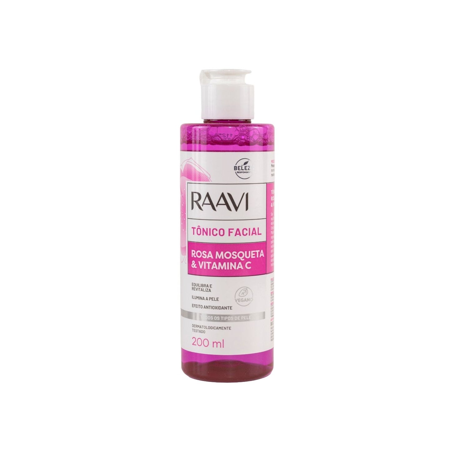 Tônico Facial Raavi Rosa Mosqueta Vitamina C 200 ml