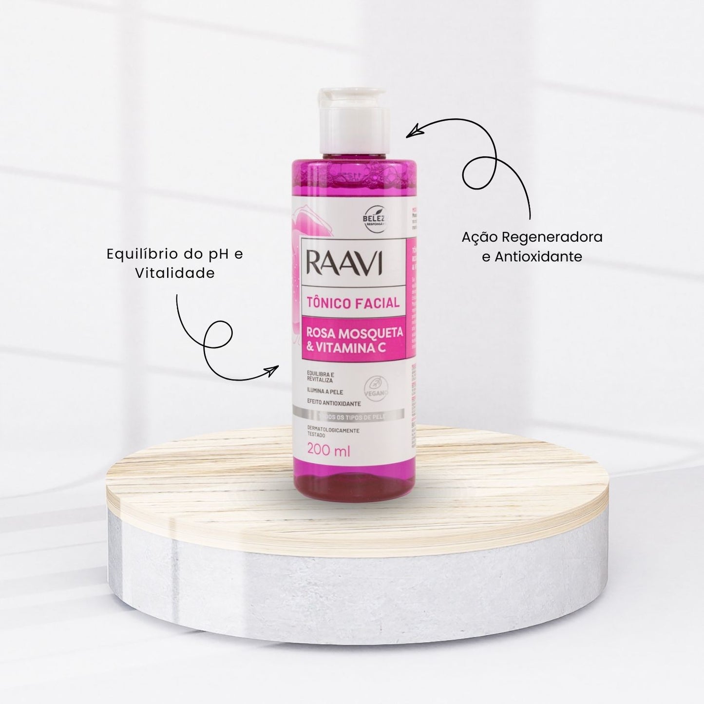 Tônico Facial Raavi Rosa Mosqueta Vitamina C 200 ml