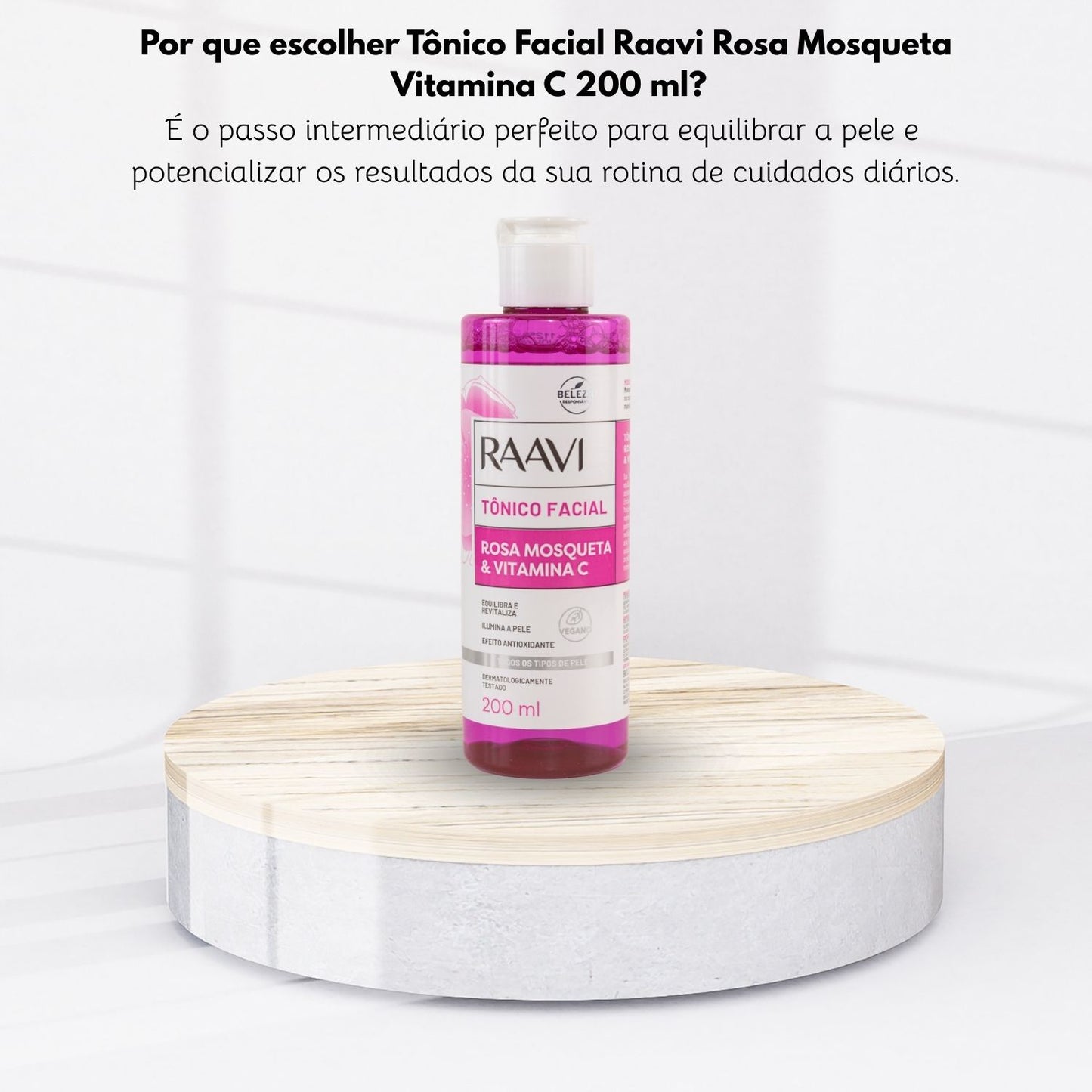 Tônico Facial Raavi Rosa Mosqueta Vitamina C 200 ml