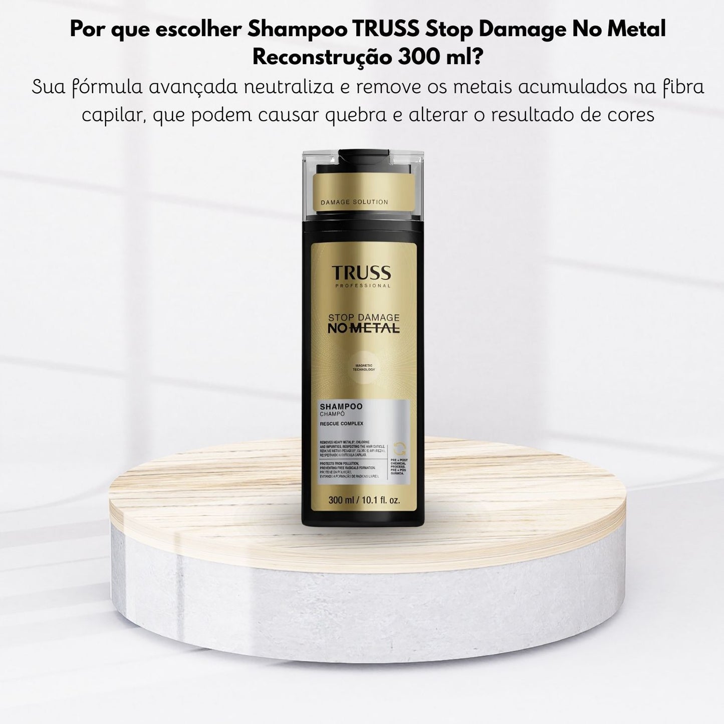 Shampoo TRUSS Stop Damage No Metal Reconstrução 300 ml