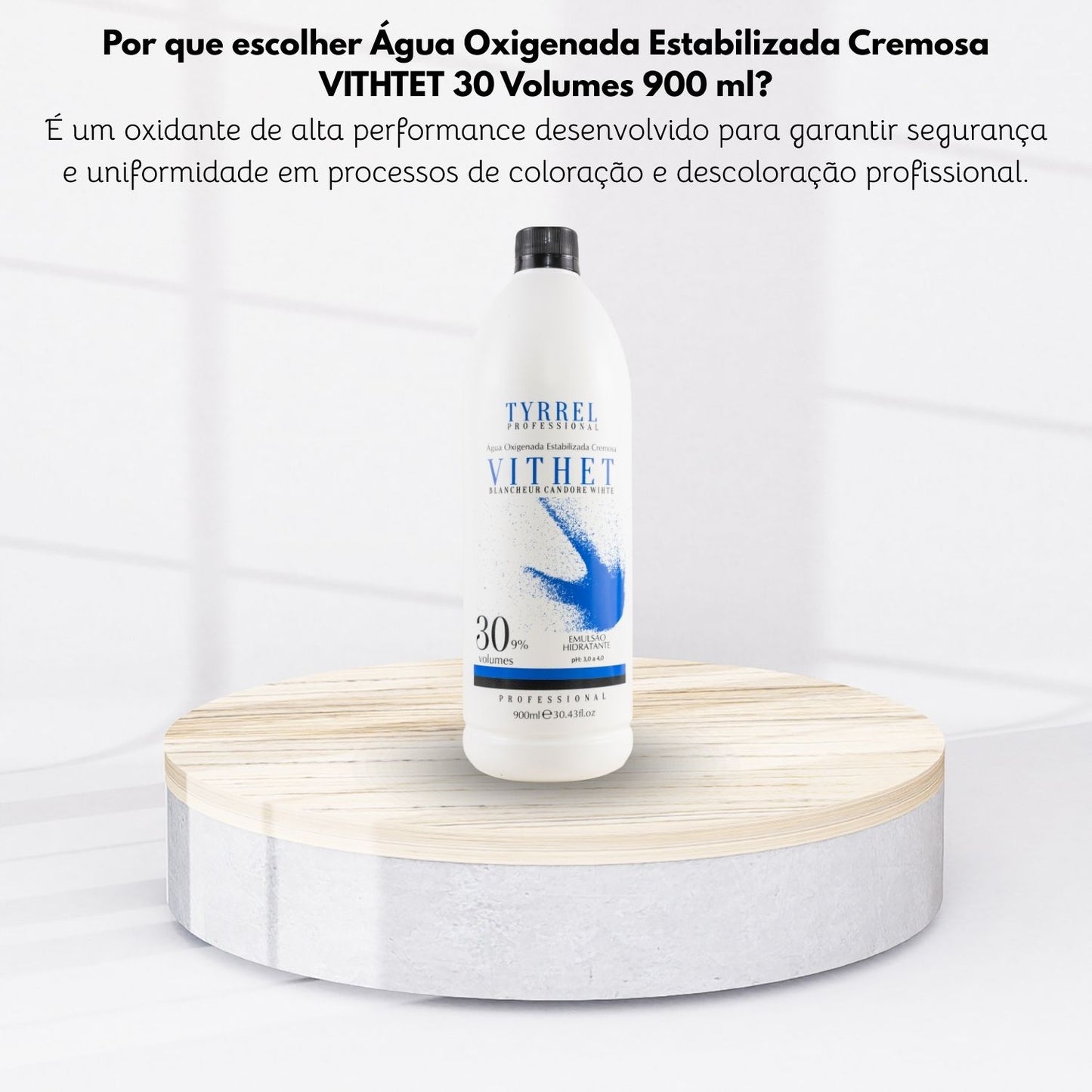 Água Oxigenada Tyrrel Cremosa VITHTET 30 Volumes 900 ml