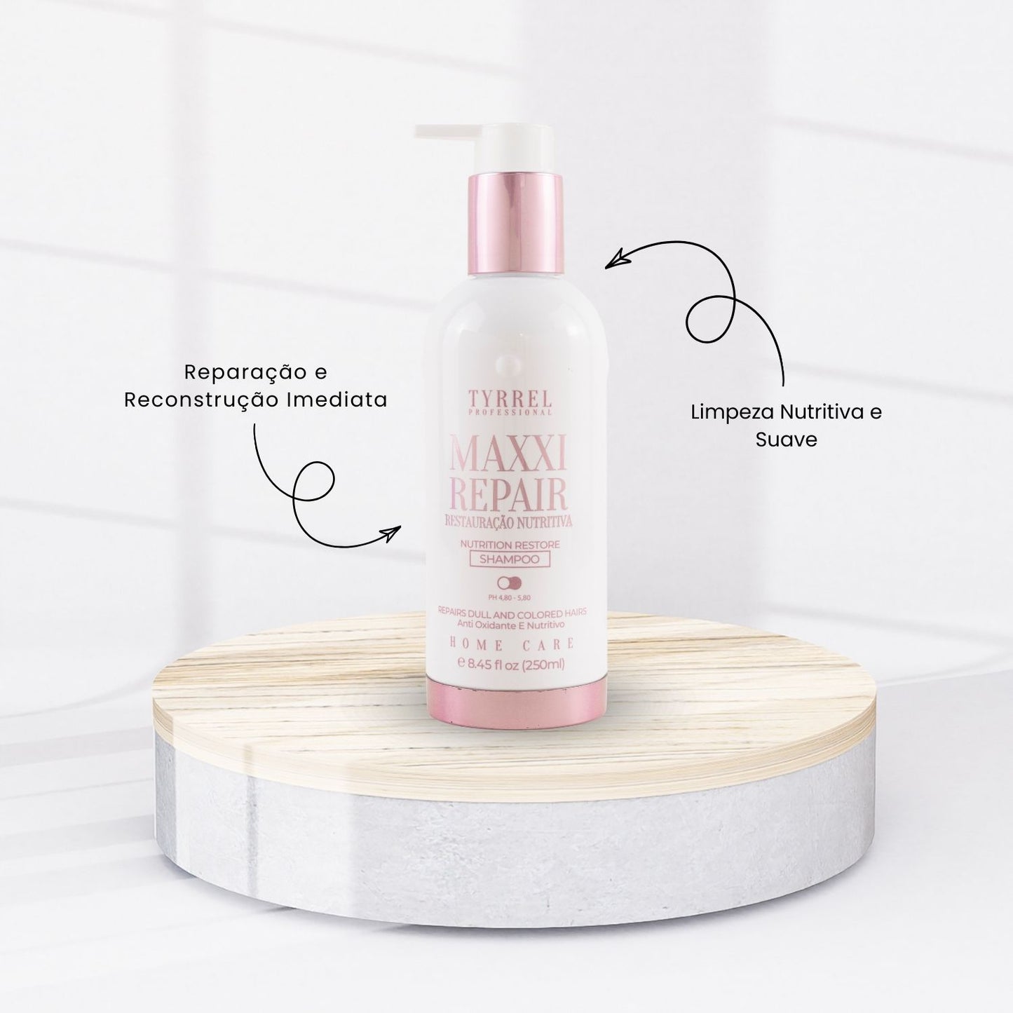 Shampoo Tyrrel Maxxi Repair Reparação e Reconstrução 250 ml