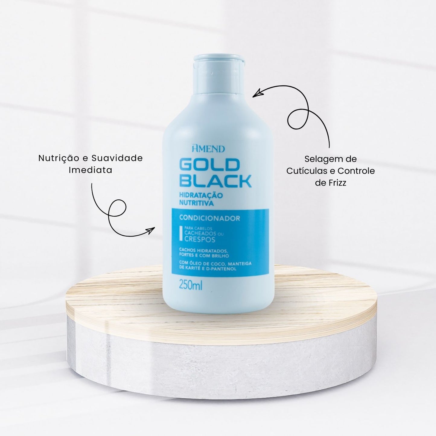 Condicionador Amend Gold Black Hidratação Nutritiva 250 ml