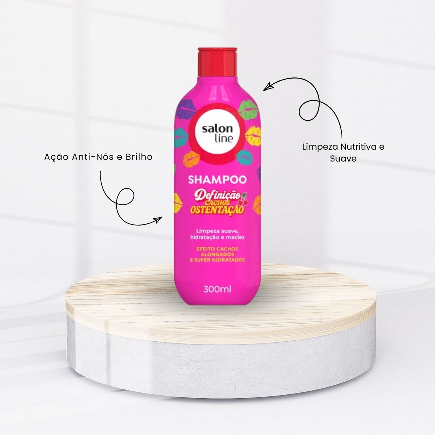 Kit Shampoo Creme Multi Salon Line Cachos Ostentação 300 ml