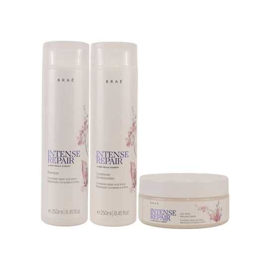 Kit Braé Intense Repair Shampoo + Condicionador + Máscara
