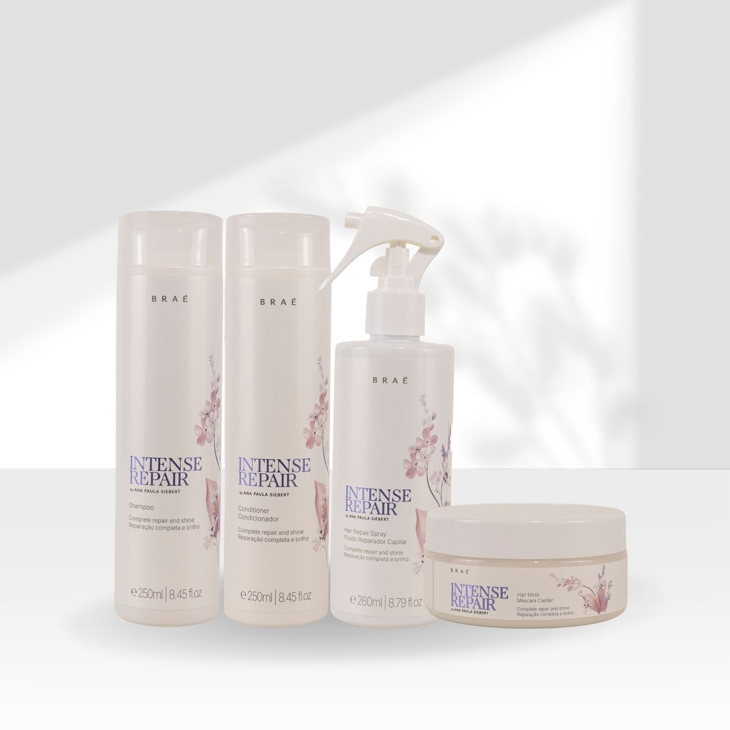 Kit Braé Intense Repair Shampoo + Condicionador + Máscara + Fluido