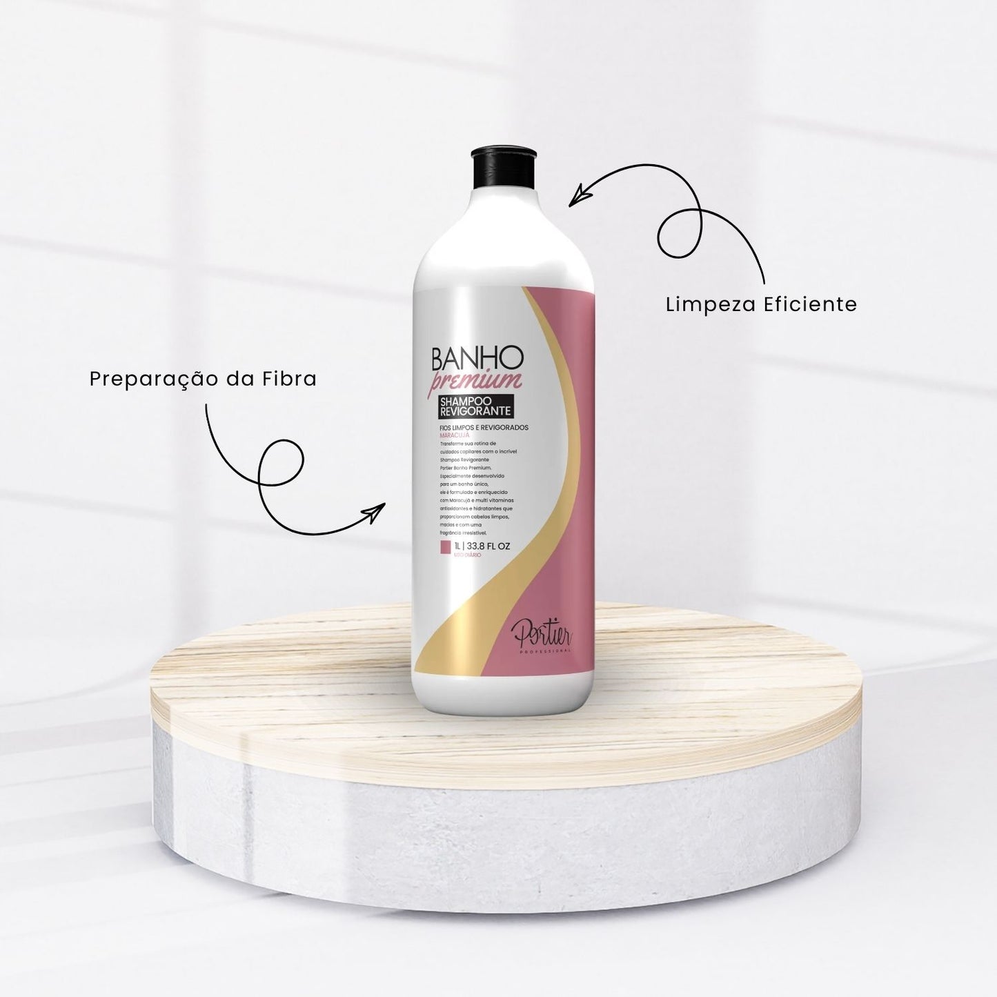 Kit Shampoo e Condicionador Portier Banho Premium Maracujá 2 x 1 L