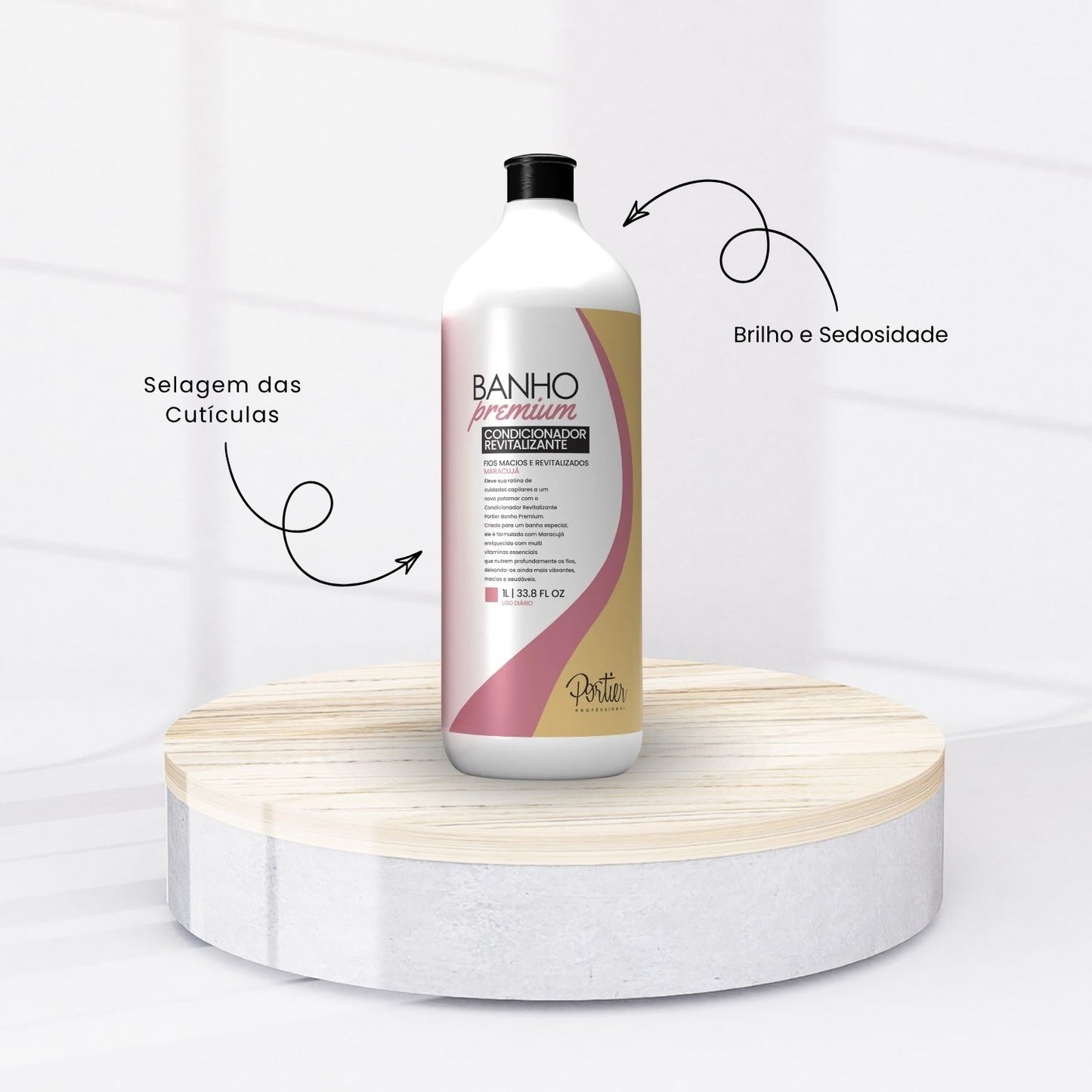 Kit Shampoo e Condicionador Portier Banho Premium Maracujá 2 x 1 L