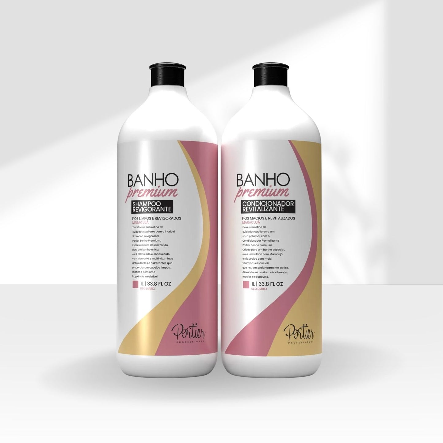 Kit Shampoo e Condicionador Portier Banho Premium Maracujá 2 x 1 L