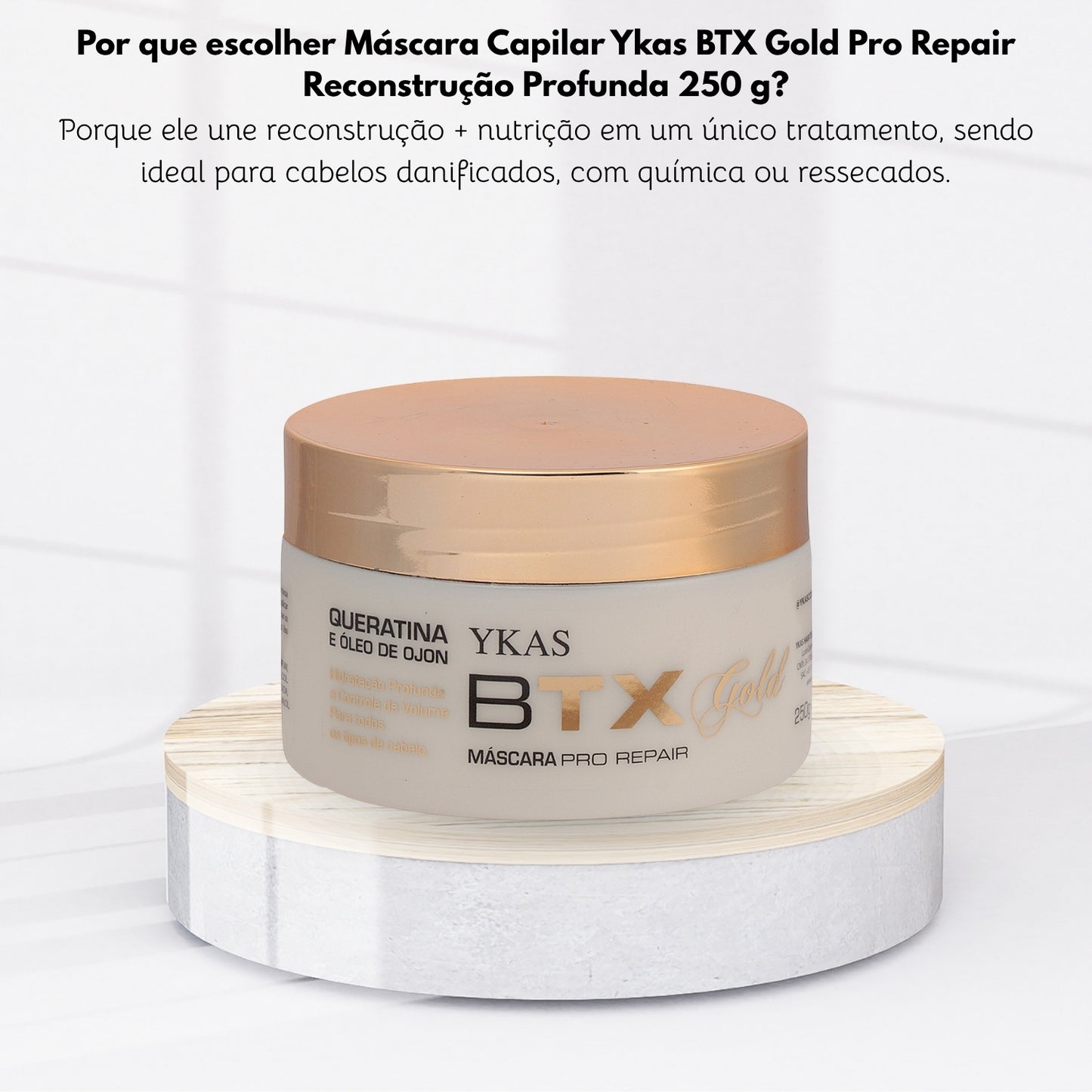 Máscara Capilar Ykas Gold Pro Repair Reconstrução 250 g