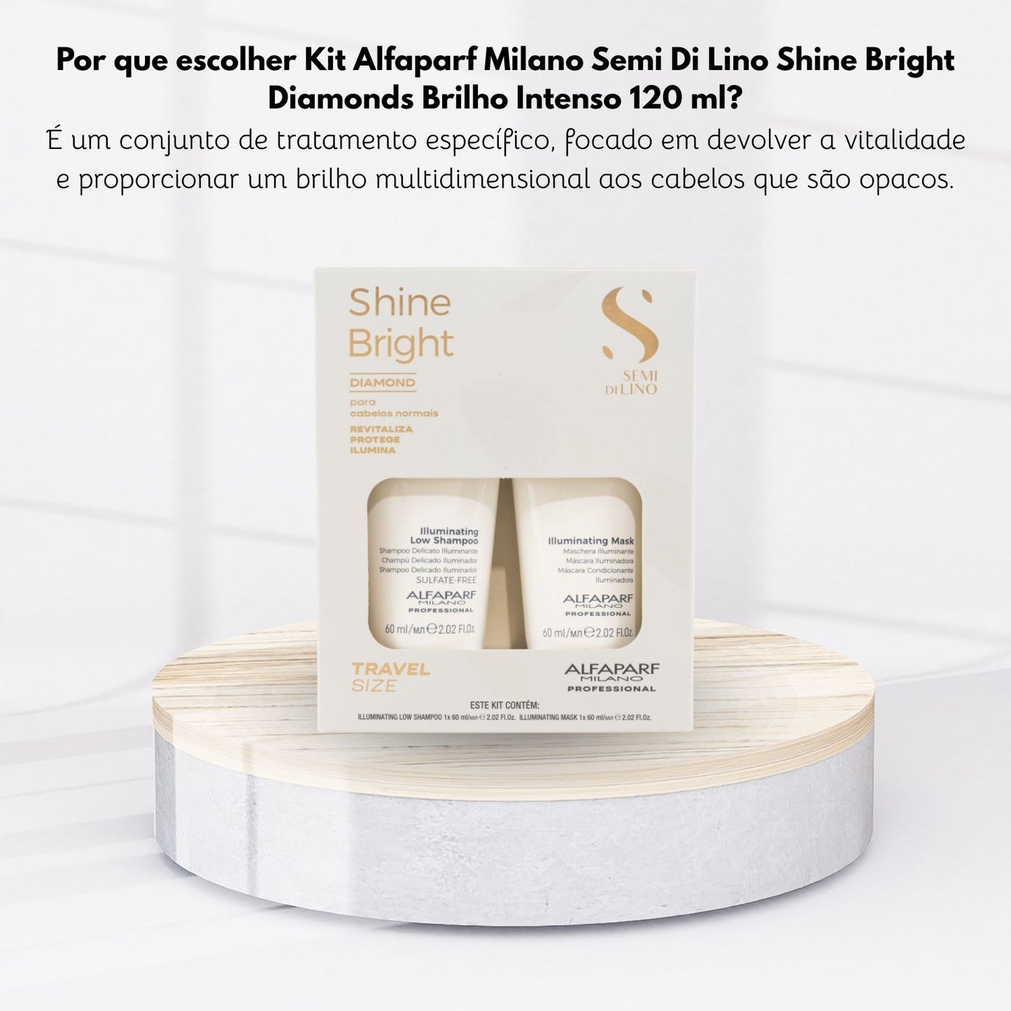 Kit Alfaparf Semi Di Lino Shine Bright Diamonds 2X60 ml